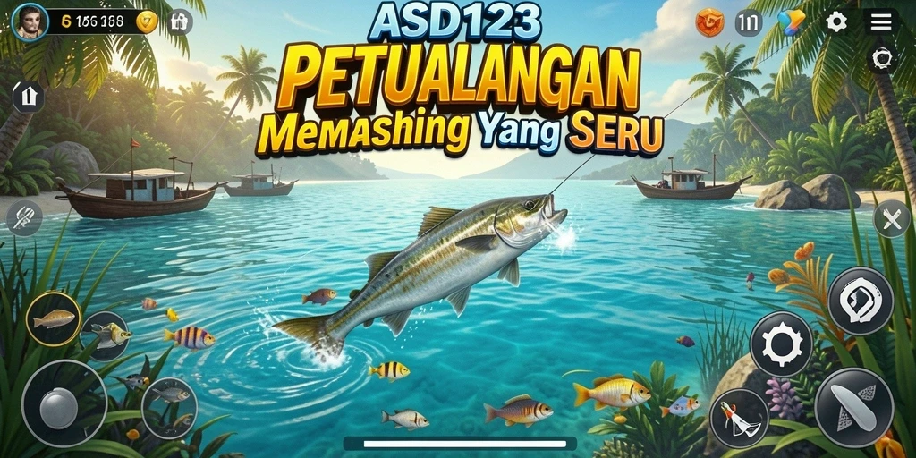 Screenshot gameplay <strong>ASD123</strong> menunjukkan aksi memancing yang mendebarkan.