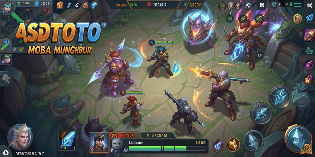 Tangkapan layar gameplay ASDTOTO yang mendebarkan dalam aksi MOBA.