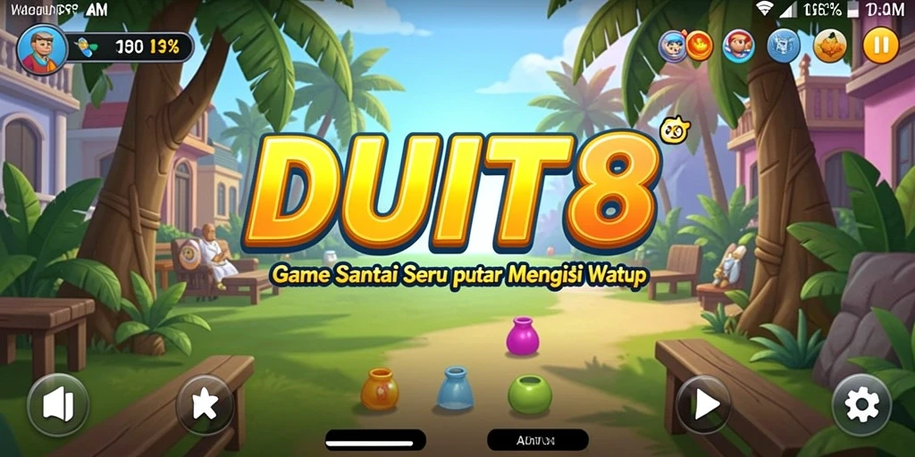 Screenshot gameplay DUIT8 menampilkan suasana santai dan menyenangkan.