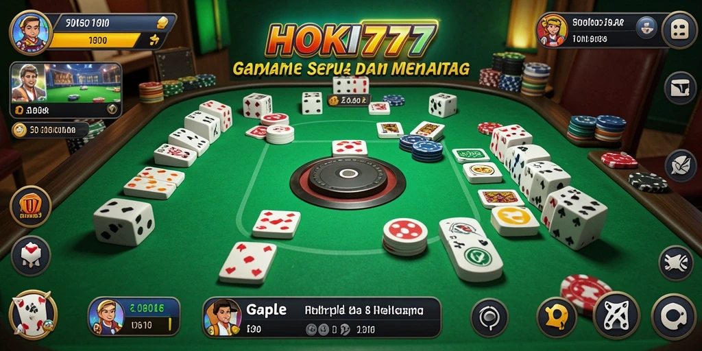 Screenshot utama HOKI777 menampilkan antarmuka permainan Gaple yang menarik.