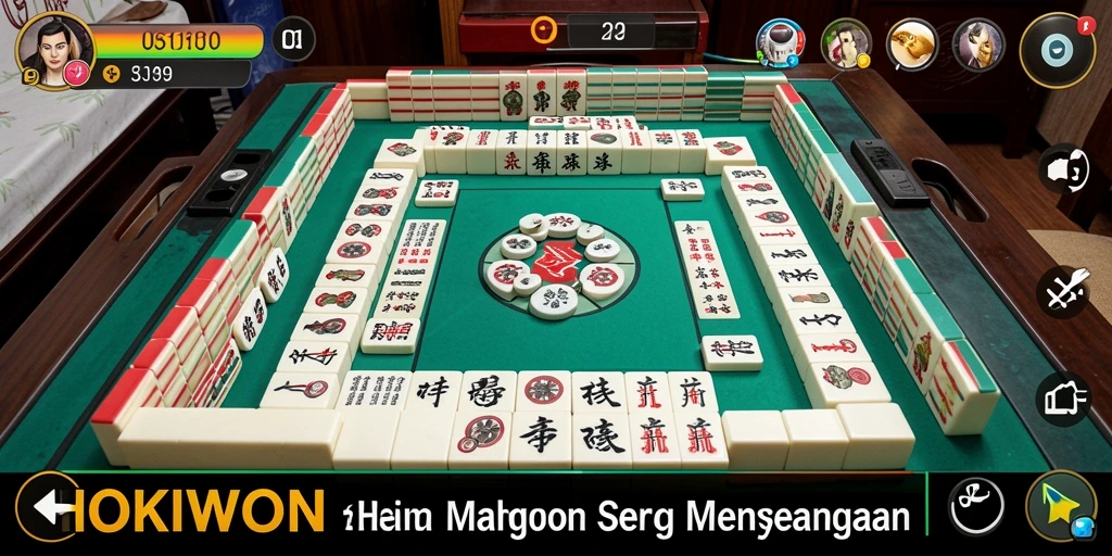 Tampilan gameplay seru dari HOKIWON, aplikasi Mahjong terbaik.