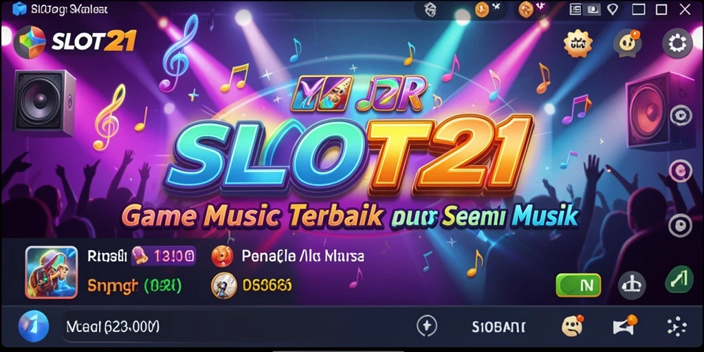 Gameplay SLOT21 yang mengasyikkan dengan musik dan tantangan seru.