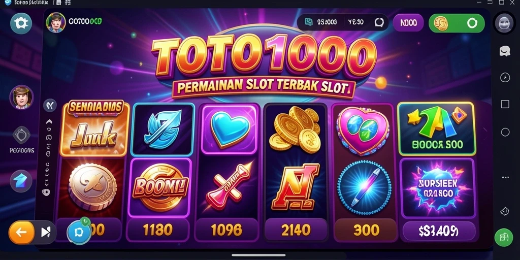 Tampilan gameplay TOTO1000 yang penuh warna dan menarik.