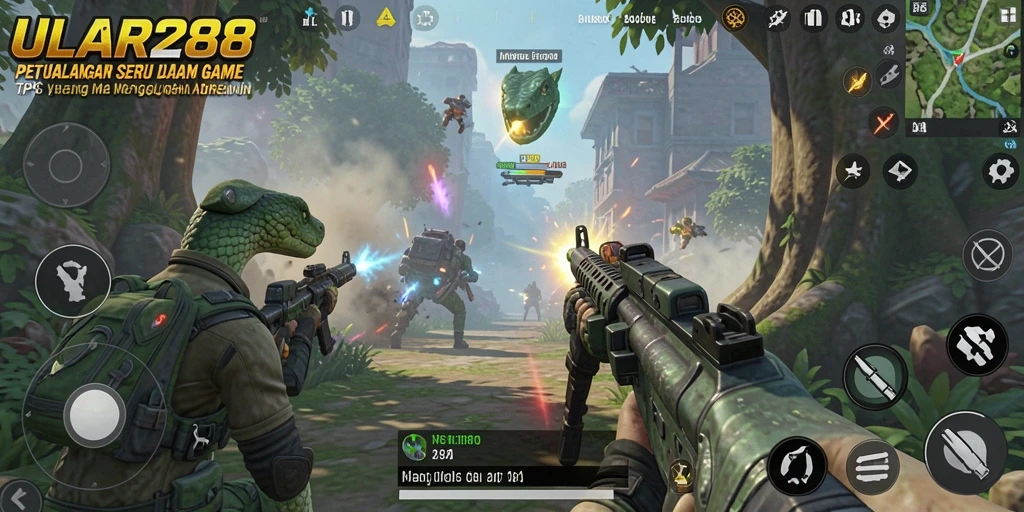 Screenshot gameplay ULAR288 menunjukkan aksi seru dalam TPS.