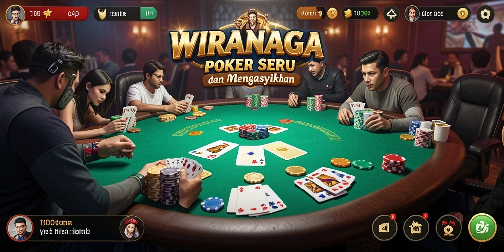 Screenshot dari gameplay Poker yang seru di WIRANAGA.